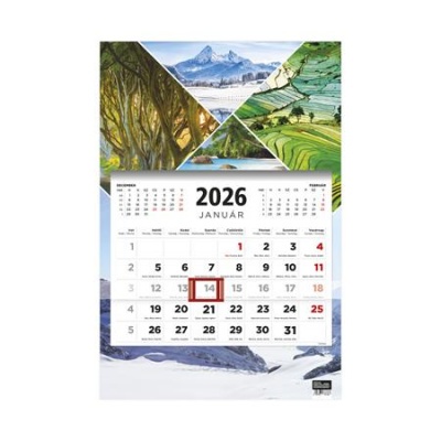 Naptár, speditőr, három hónapos, egy tömbös, TOPTIMER, "Évszakok"