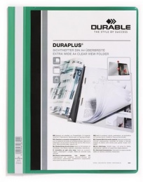 Gyorsfűző, A4, széles, panorámás, DURABLE "DURAPLUS®", zöld